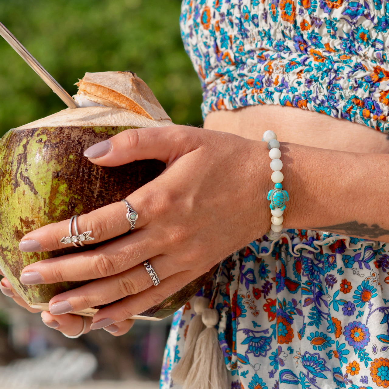Sea Turtle Tracking Bracelet - White Sand