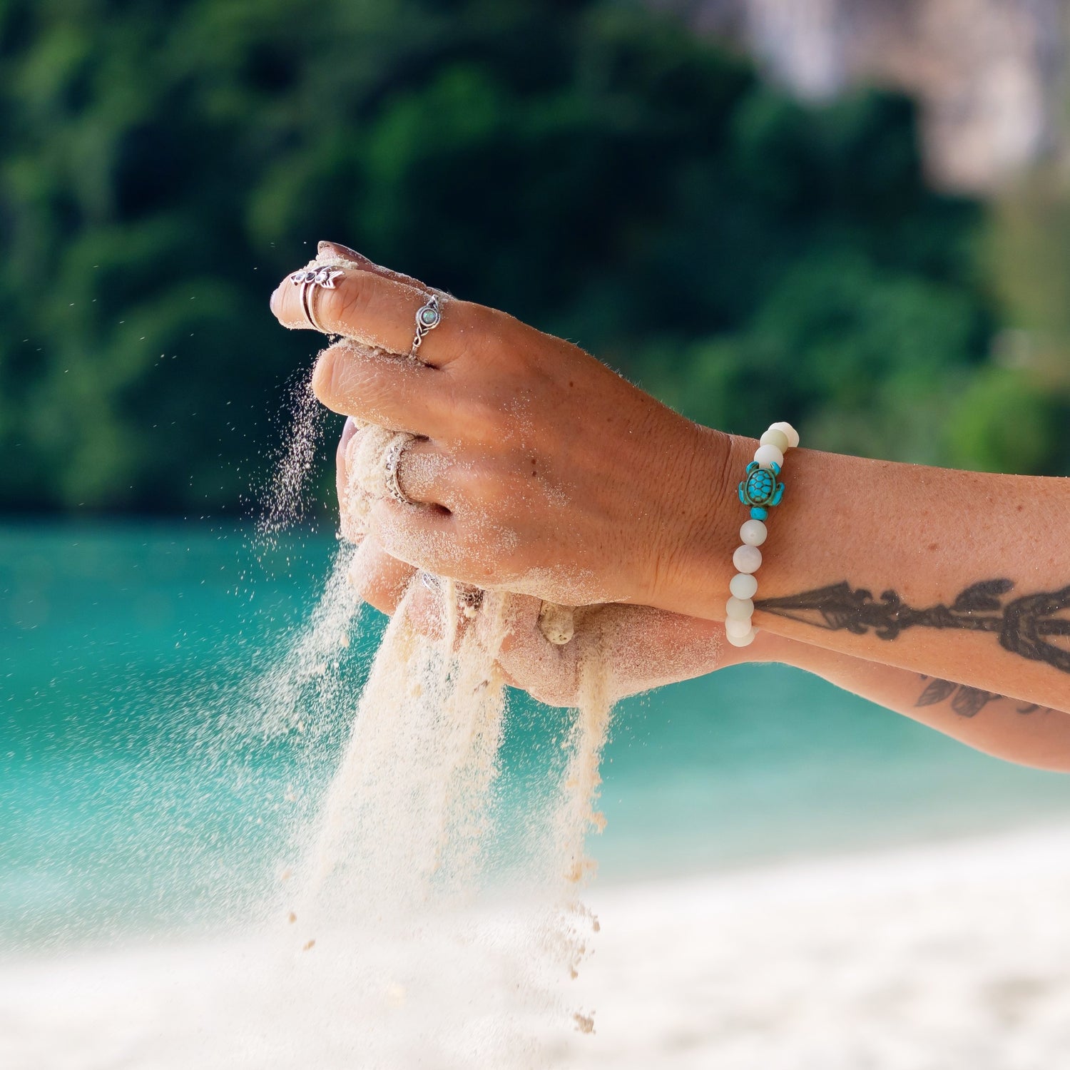 Sea Turtle Tracking Bracelet - White Sand