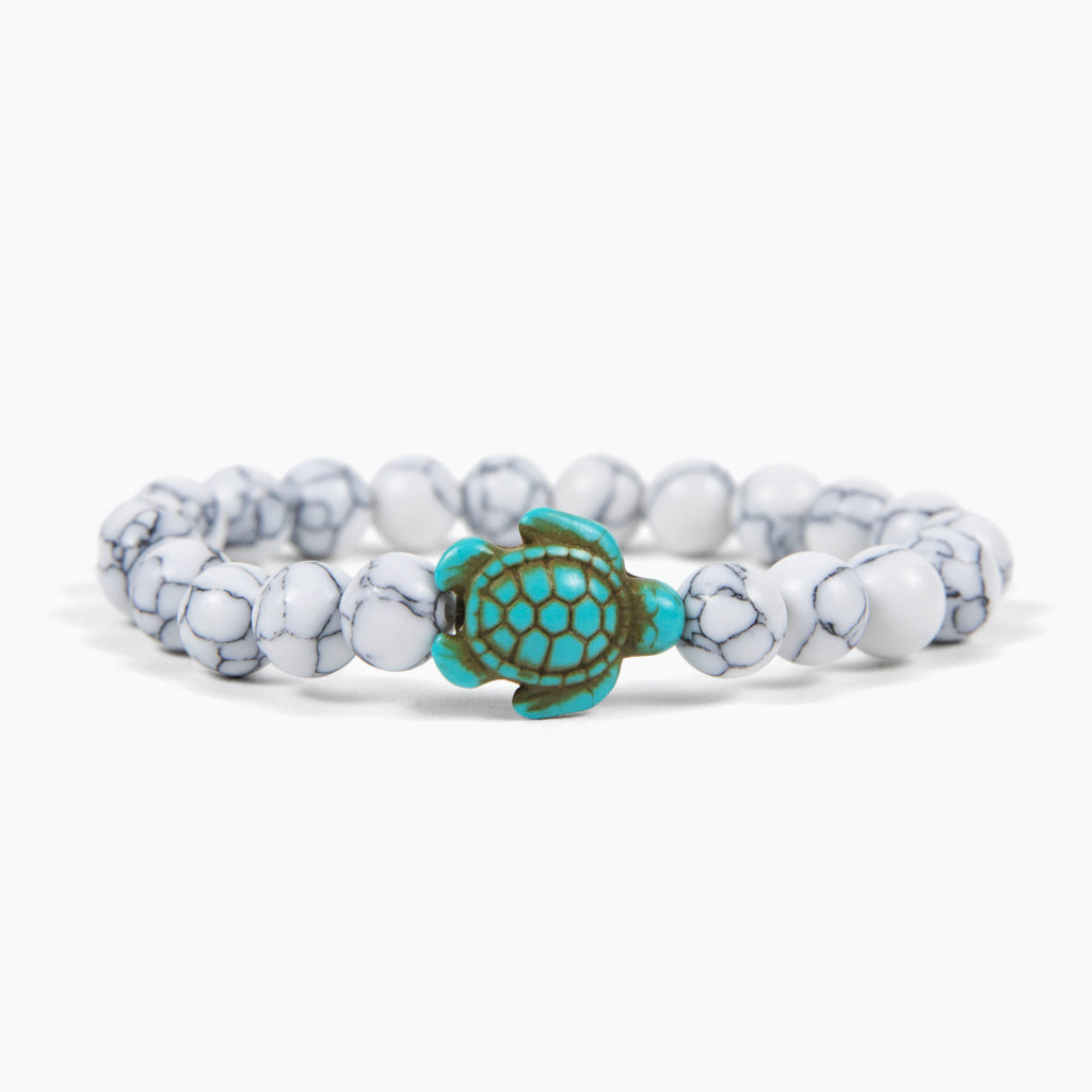 Sea Turtle Tracking Bracelet - White Howlite